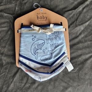 NWT RAE DUNN Ocean Sea Animals Bandana Bib Set